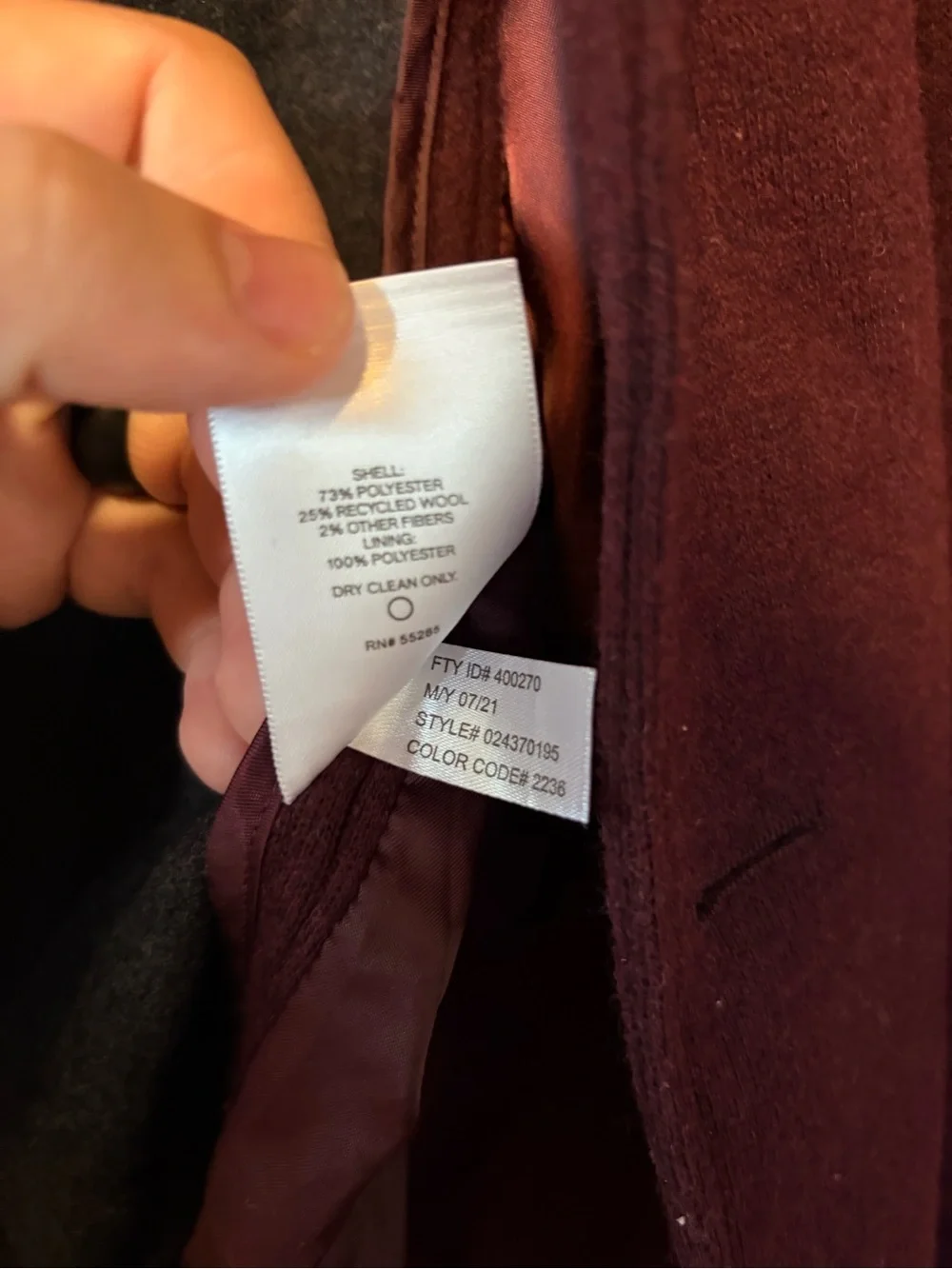 Express Men's Burgundy Wool-Blend Blazer